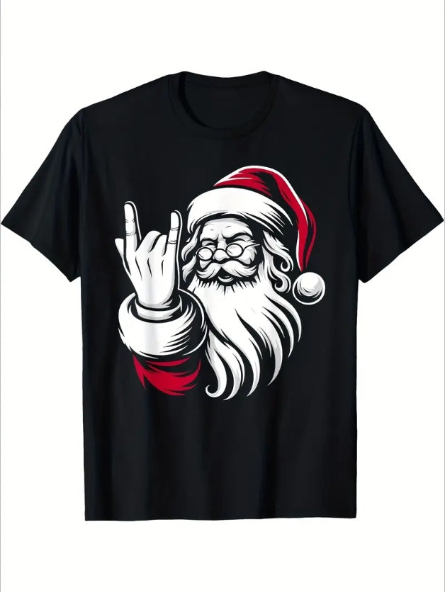 Rock Santa Rock Christmas Music Men's T-shirt - TRENDYS