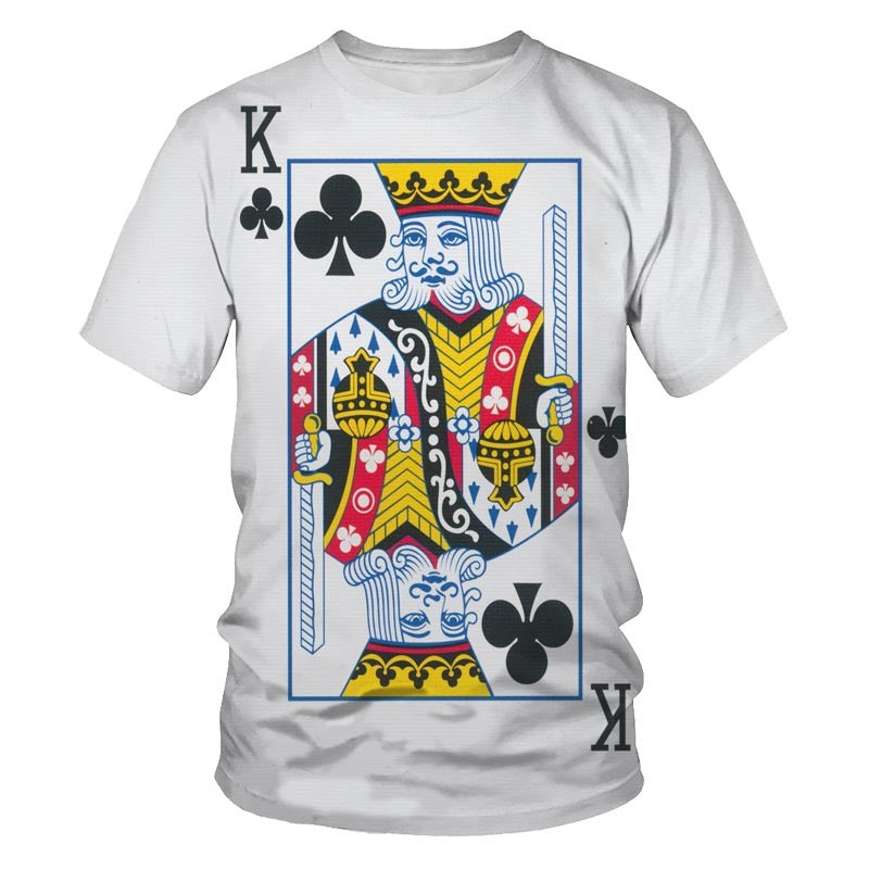 Poker Men's T-shirt 3D Digital Printing Short Sleeve - TRENDYS