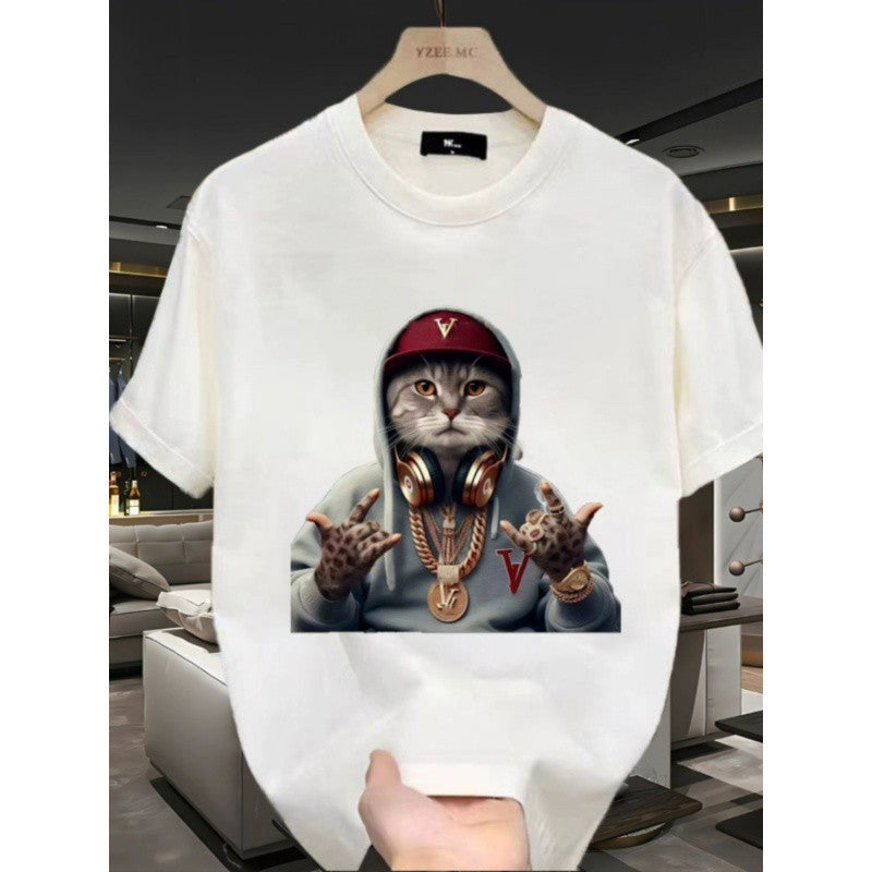 Men's Heavy Niche Personality Creative Design Printed Skin-friendly Short Sleeve - TRENDYS