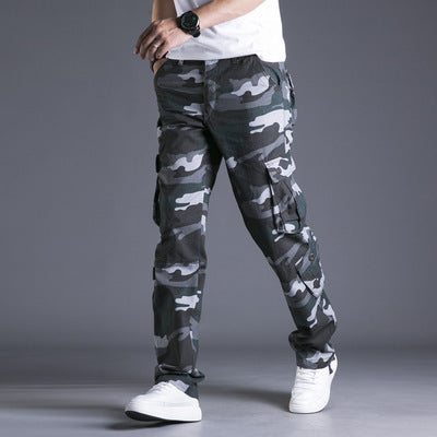 Cotton Multi-pocket Loose Cargo Trousers Straight Outdoor Large Size Camouflage Men's Pants - TRENDYS