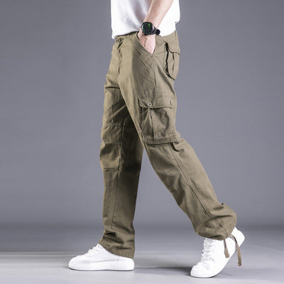 Cotton Multi-pocket Loose Cargo Trousers Straight Outdoor Large Size Camouflage Men's Pants - TRENDYS