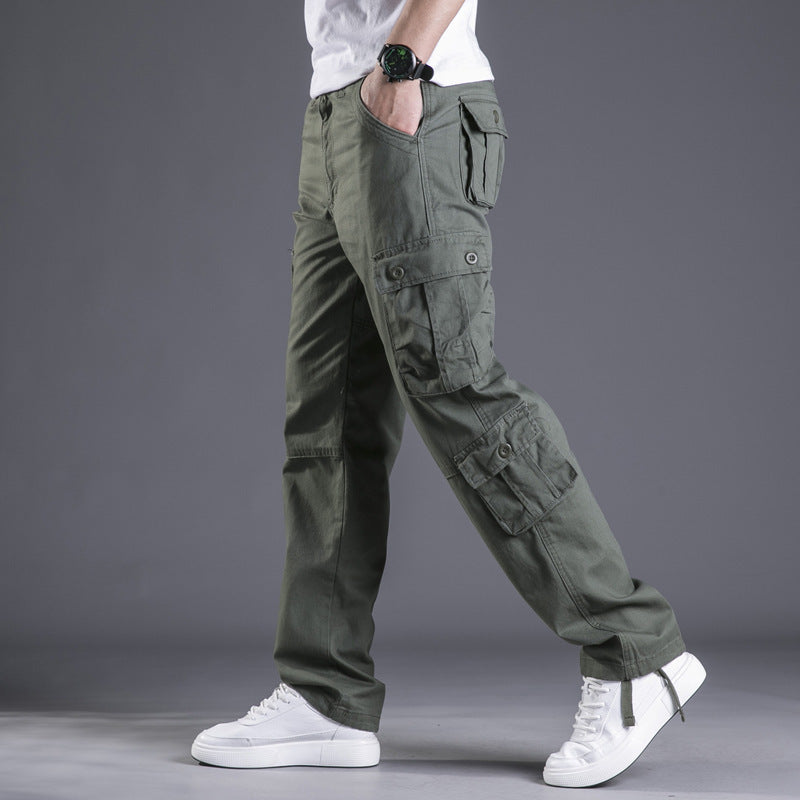 Cotton Multi-pocket Loose Cargo Trousers Straight Outdoor Large Size Camouflage Men's Pants - TRENDYS