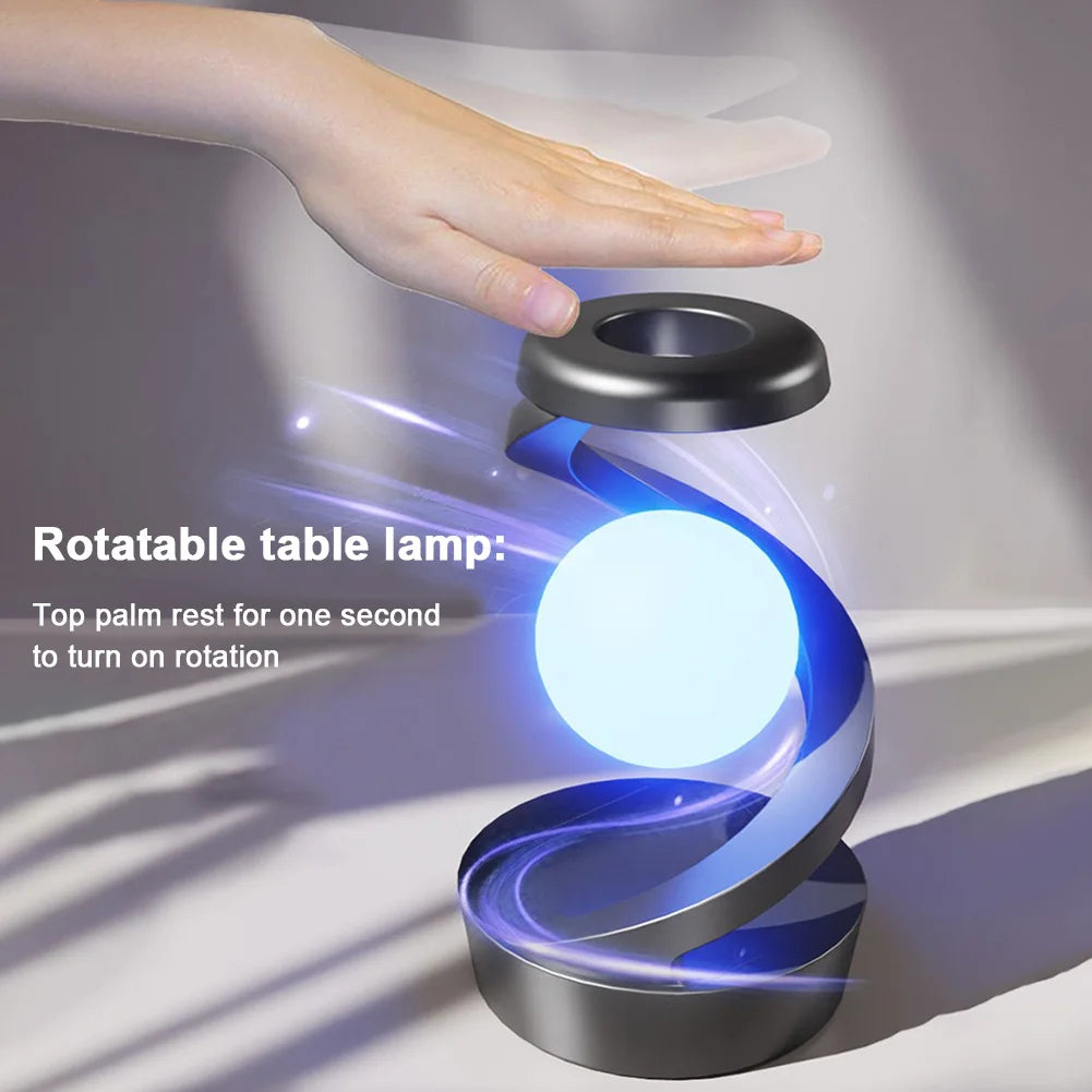 Floating and Spinning in Air with LED Moon Lamp RGB Floating Moon Table Lamp with Wireless Phone Charger for Office Bedroom Home - TRENDYS