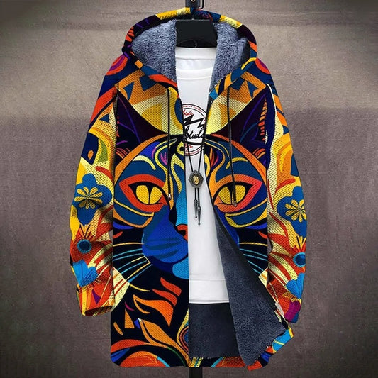 Men's Digital Printed Stand Collar Jacket - TRENDYS