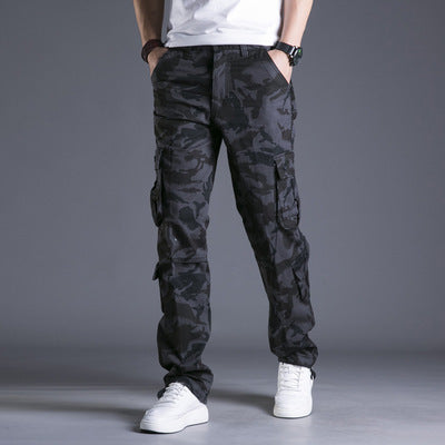 Cotton Multi-pocket Loose Cargo Trousers Straight Outdoor Large Size Camouflage Men's Pants - TRENDYS