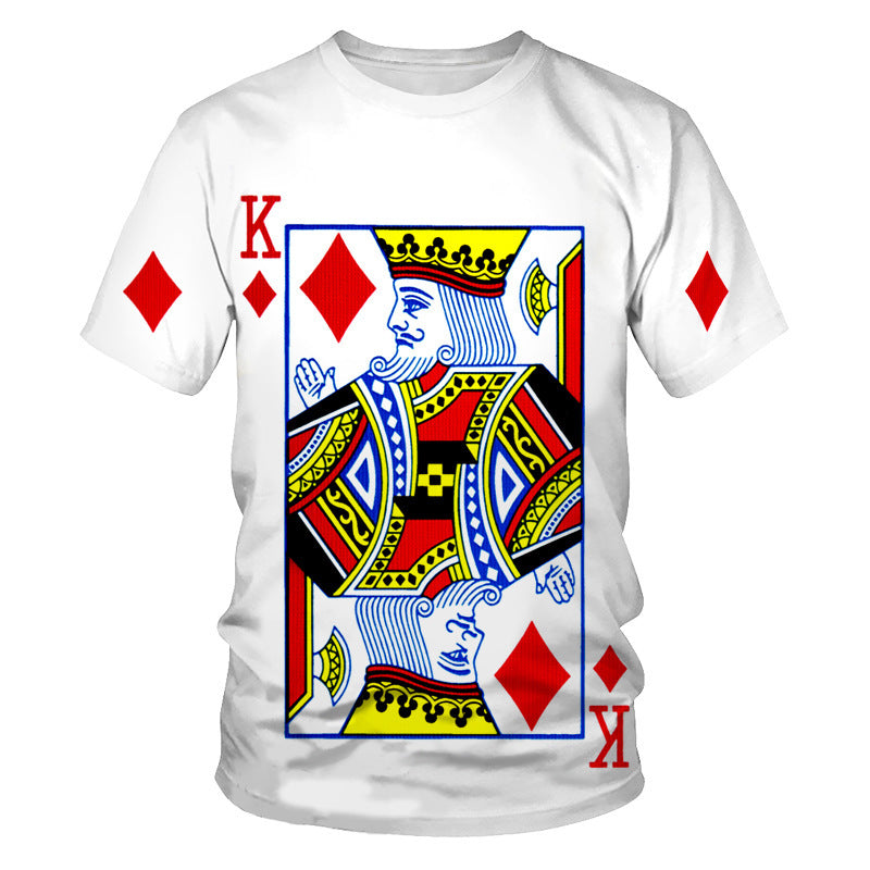 Poker Men's T-shirt 3D Digital Printing Short Sleeve - TRENDYS