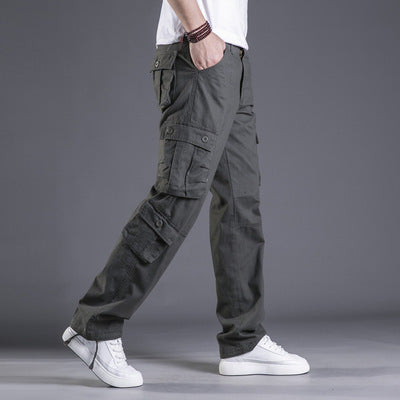 Cotton Multi-pocket Loose Cargo Trousers Straight Outdoor Large Size Camouflage Men's Pants - TRENDYS