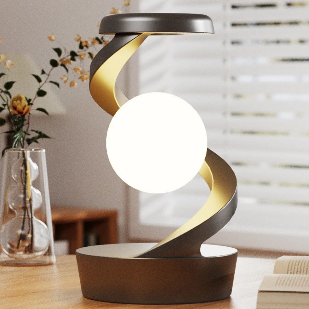 Floating and Spinning in Air with LED Moon Lamp RGB Floating Moon Table Lamp with Wireless Phone Charger for Office Bedroom Home - TRENDYS