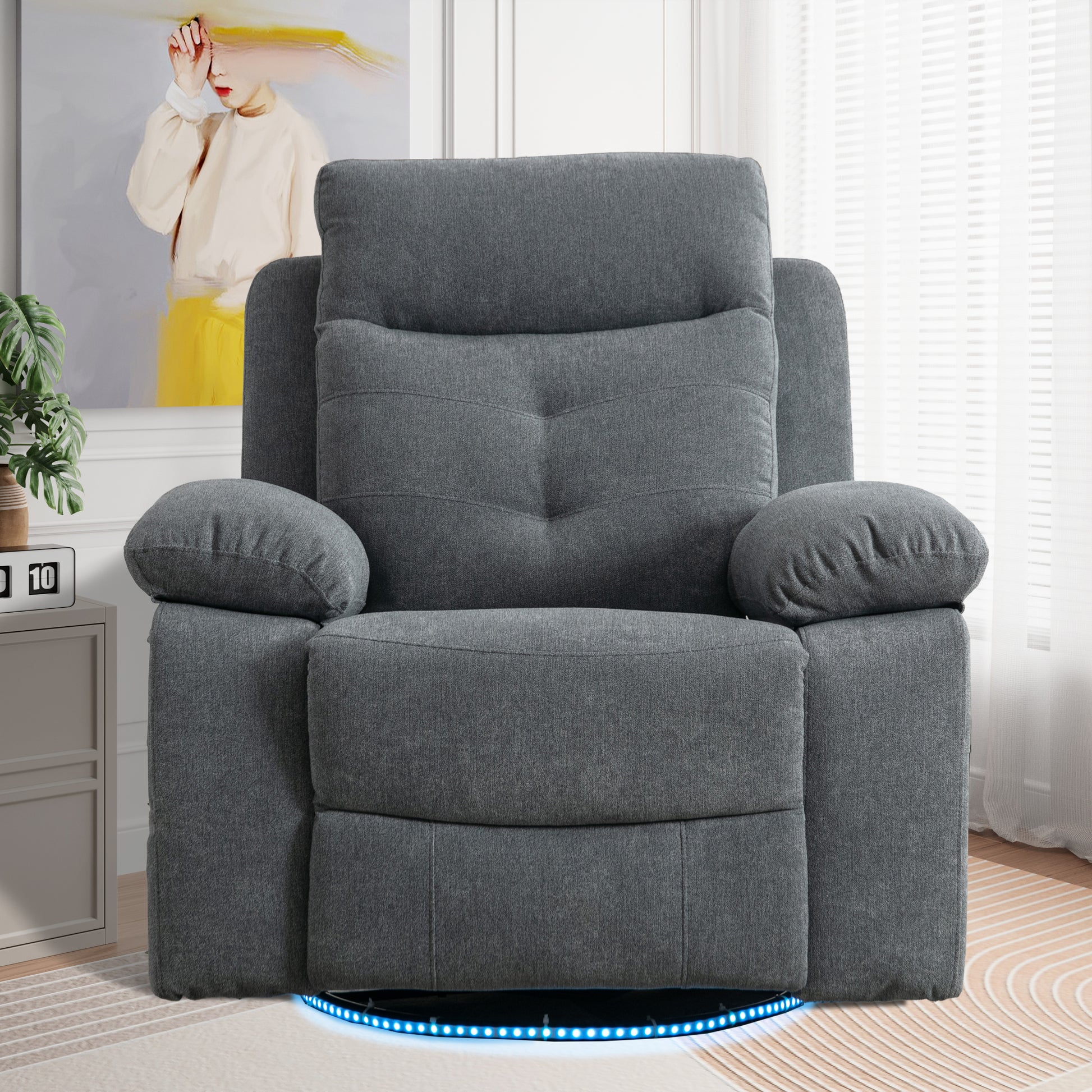 Rotating Electric Recliner Sofa with speaker & LED light - TRENDYS